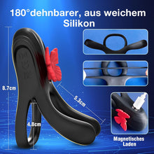 Load image into Gallery viewer, Penisring Vibrator mit 10 Vibrationsmodi, Premium Dehnbarer Silikon Penis Ring Sex Spielzeug für die Männer, Cockring Sexspielzeug für Paare Extrem Sex,Penisringe Sexspielzeug für Männer Solo Sex Toys