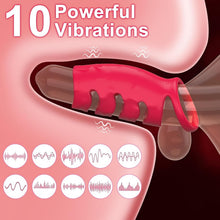 Load image into Gallery viewer, Penisring Sex spielzeug für die Paare Männer, Penis Ring Erotik Sex Spielzeug für Penis G-Punkt, Penishülle Cockring Erotisches Sexspielzeug für Klitoris, 10 Vibrationsmodi Dual Penisringe Sex Toys