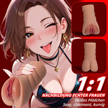 Load image into Gallery viewer, Realistischer Masturbator Taschenmuschi Silikon Masturbieren Sex Spielzeug mit 6D Klitoris Doppelkanal Masturbator Groß für Mann 2 in 1 Anal Erotik Sexspielzeug für die Männer solo