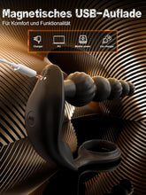 Load image into Gallery viewer, Sex Spielzeug für die Männer, Anal Plug Prostata Massagegerät Buttplug Penisring mit 10 Vibrierenden Modi, Prostata Stimulation mit 5 Analperlen, Wasserdichtes Sex Toyset für die Paare
