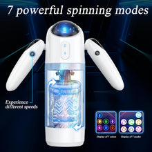 Load image into Gallery viewer, Elektrischer Masturbator Cup,Taschenmuschi Vibrationen mit 2 Griffe &amp; 7 Teleskopmodi &amp; Rotationsmodi,Masturbieren für Männer Elektrisch Masturbatoren 3D Vagina Pussy,Sex Spielzeug für die Männer
