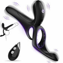 Load image into Gallery viewer, Penisring Vibrator Sex Spielzeug für Paare - 3 in1 Dual Cockring Sexspielzeug für die Männer Paare Extrem Sex für Penis Hoden mit 9 Vibrationsmodi, Vibration für Frauen Prostata Stimulation Männer