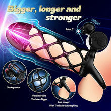 Load image into Gallery viewer, Penishülle Penisring Vibrator mit 10 Vibrationsmodi für Penis Klitoris G-Punkt, Silikon Penis Sleeve Cockring, Penismanschetten für Penisverlängerung Sex Spielzeug für die Männer Paare