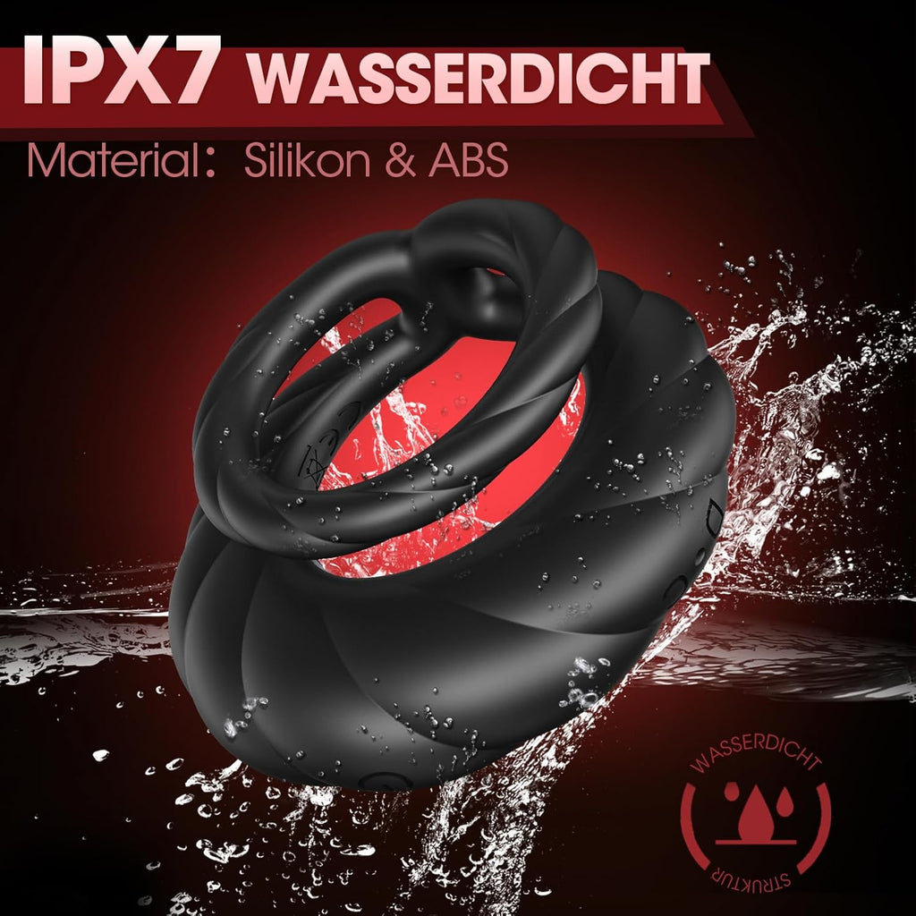 Penisring Vibrator, Sex Spielzeug für die Männer Penis Ring mit 10 Vibrationsmodi, Dual Penisringe Sextoysets für Paare Einstellbare Größe