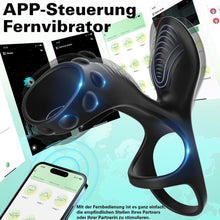 Load image into Gallery viewer, G-Punkt Penis Ring Vibrator Penishülle mit 9 Modi Vibration Klitoris Stimulator und APP Fernbedienung Masturbieren Männer Dual Penisringe Vibratorensets