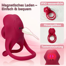 Load image into Gallery viewer, Penisring Vibrator mit Klitoris Stimulator Penisring Vibration Paarvibrator für Paare Penis-Vibrator Sexspielzeug für Paare zu Zweit Penis Ring Vibratoren Klitoris Sex Spielzeug mit 10 Vibrationsmodi