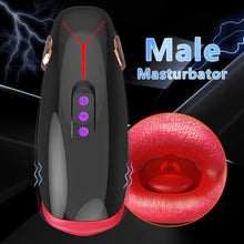 Load image into Gallery viewer, Elektrischer Masturbator Cup 10 Vibration und Heizfunktion mit Zunge lecken Penis Vibratoren Elektrische Masturbatoren Penis Trainer, Männer Eichel Stimulator 3D Realistischer Vagina Pussy