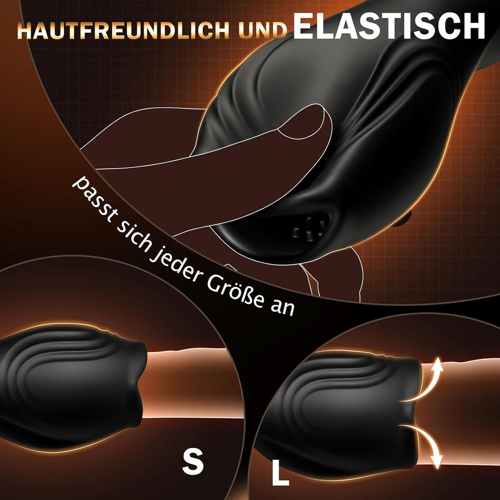 Penis Vibrator mit 10 360°-Rundum-Rotationen und 10 Vibrationen, Sex Spielzeug für die Männer Eichel Stimulation Masturbator Masturbieren für Männer Elektrisch