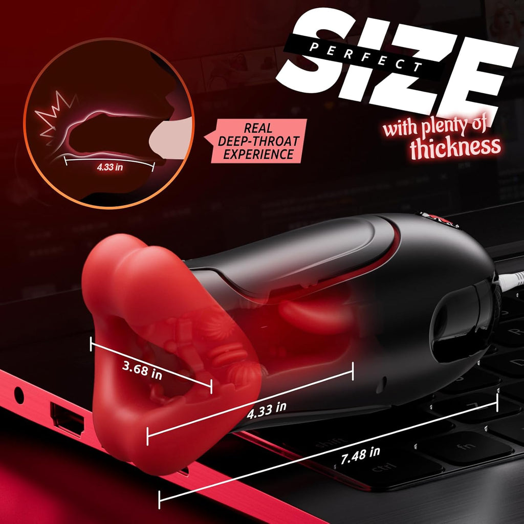 Masturbieren für Männer Masturbator, App-Steuerung Sex Spielzeug für die Männer Masturbatoren Quetschbarer Blowjob mit 10 vibrierenden Zungen und internen, sexspielzeug für männer solo Pocket Pussy