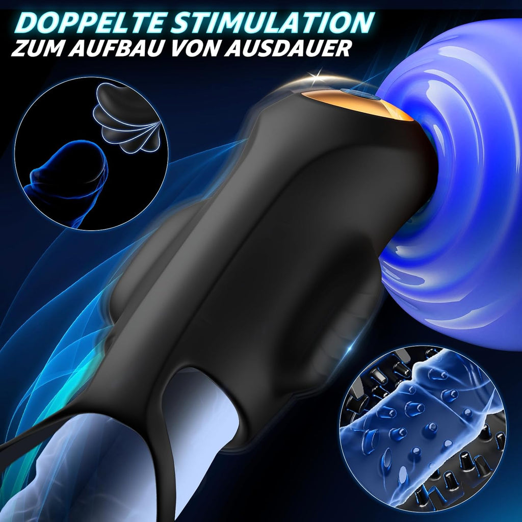 Masturbieren für Männer Penis Vibrator Eichel Stimulation Trainer,Sex Spielzeug für die Männer Zunge Oralsex Masturbator 9 Modi, Sex Toyset für Man Vibratorensets Sexspielzeug Solo Masturbatoren