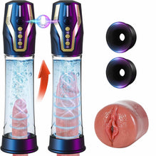 Load image into Gallery viewer, Elektrische Penispumpe Penisvergrößerung Sexspielzeug Masturbator - Sprachsteuerung Penispumpen mit 4 Saugstufen &amp; 4 Trainingsmodi Masturbieren für Männer Sex Sexspielzeug Sex Spielzeug für die Männer