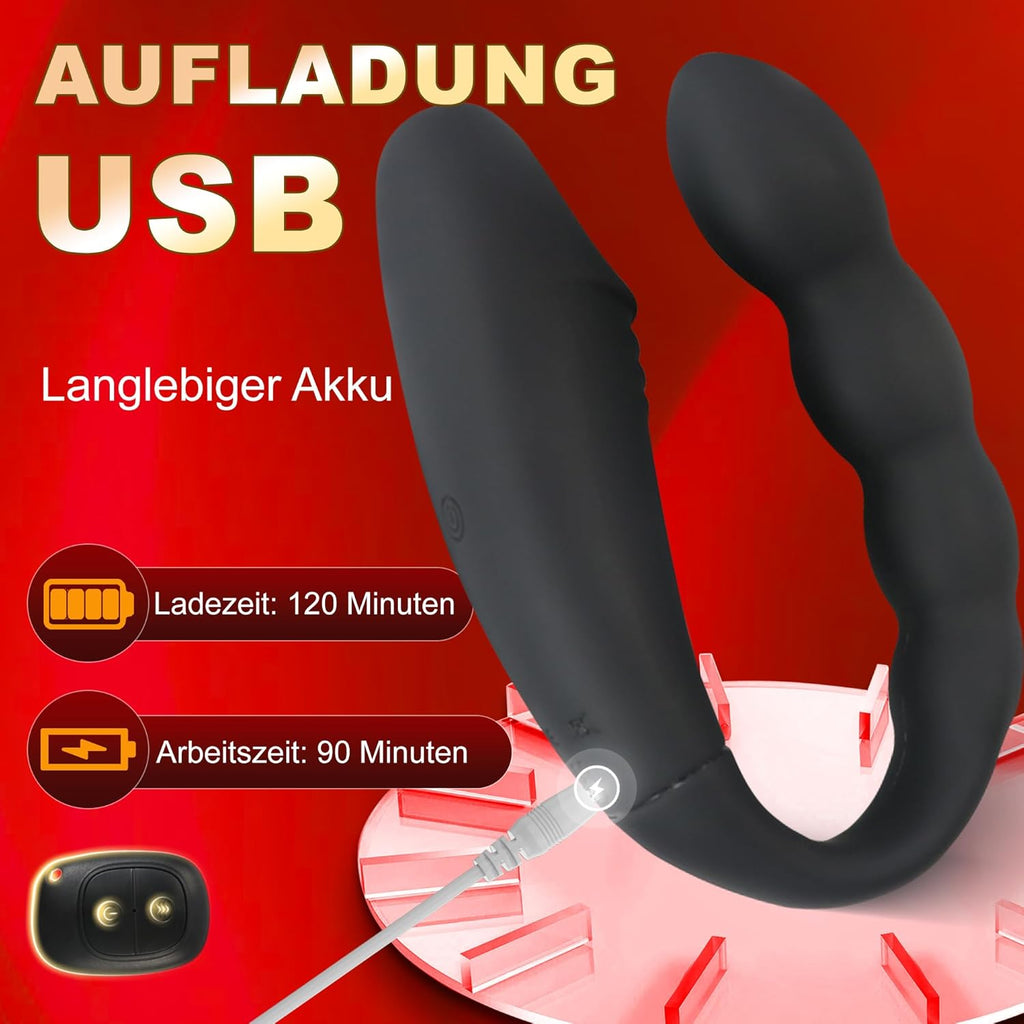 Doppeldildos Dildo Anal Vibrator Klitorisstimulator G-punkt Vagina Klitoris Anal Massage Drahtlose Steuerung Dildo Doppel Headed Vibratoren U-förmigen Sex spielzeug für Frauen Lesben Paar