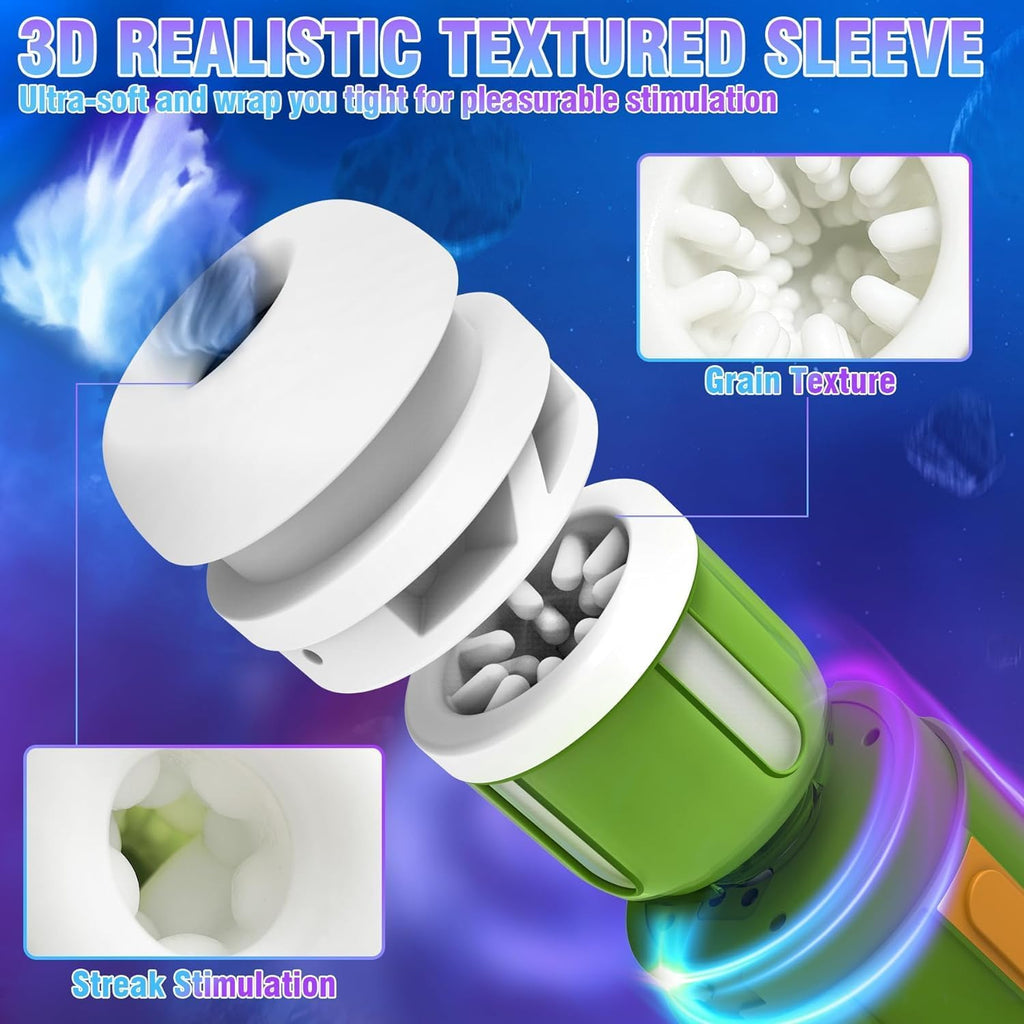 Elektrischer Masturbator Cup mit 8 Rotierende Teleskopfunktion 5 Vibrationfunktion, Sex Spielzeug für die Männer, Vibratorensets Masturbieren für Männer, Sex Toys Taschenmuschi Penis Masturbatoren
