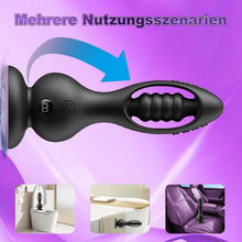 Load image into Gallery viewer, Kabelloser Vibrations Analplug Prostata Massager für Männer mit Fernbedienung 10 Vibrationsmodi Kugel Design IPX6 Wasserdicht Magnetisches Laden Medizinisches Silikon Leise Schwar