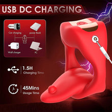 Load image into Gallery viewer, NEU Zunge Lecken Penisring Vibrator mit APP Fernbedienung und Hoden Stimulation, Silikon Cockring Penis Vibrator mit 10 Vibrationsmodi Sex Spielzeug für die Männer Paare Extrem Rot