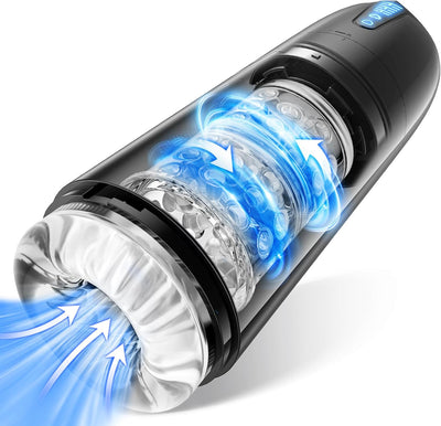 AI-Sync Elektrischer Masturbator Cup, Masturbieren für Männer mit 7 Saugmodi 7 Rotationsmodi, Blowjob Taschenmuschi Penis Stimulator 3D Realistischer Vagina Pussy Sex Spielzeug für die Männer Sex Toys