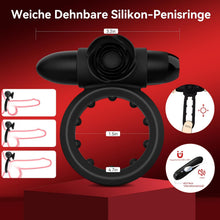 Load image into Gallery viewer, Penisring Vibrator mit Bullet-Vibrator Sex Spielzeug für die Paare Männer, Vibration-Penisringe Sex Toys mit 10 Modi Cockring für Penis Testikel Stimulation, Klitorisstimulator Sexspielzeug für Frauen