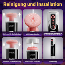 Load image into Gallery viewer, Elektrischer Masturbator für Männer, Realistische Masturbieren 10 Stoß &amp; Variabler Schwenk Beheizter Taschenmuschi Sex Toys, Blowjob Maschine Penis Stimulation Sex Spielzeug für die Männer Solo