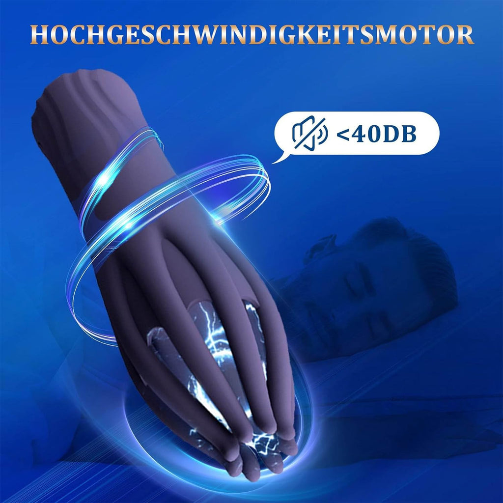 Elektrische Eichelvibrator,Penis-Vibrator im Griffdesign Mit 10 Vibrationsmodi Penistrainer Massagegerät,Elektrische Masturbator Cup Multiple Reize Sexspielzeug für Mann Silikon Männerpokal