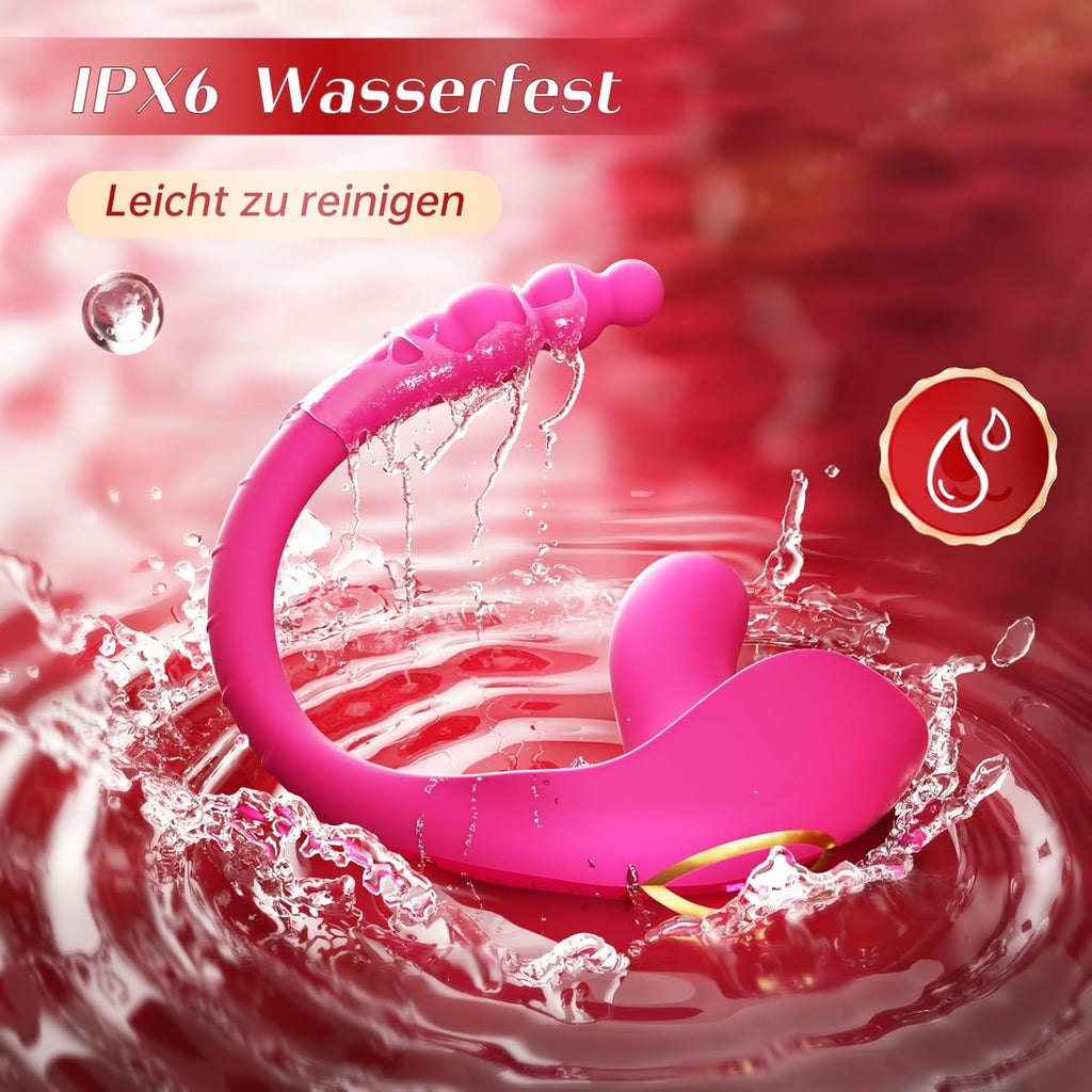 Vibration für Frauen Sex Spielzeug für die Frau Paare mit APP, 2in1 Vibrator G-Punkt Anal Klitoris Vibratorensets 10Modi, Leise Tragbarer Vibratoren Bdsms Sexspielzeug Extrem Sex Toyset für Woman Rosa