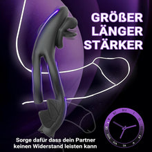 Load image into Gallery viewer, Penisring Vibrator für Paare Cock Ringe mit 9 Vibrationsmodi für die gleichzeitige Stimulation von Klitoris und Hoden Dual Cockring Massagegerät Silikon Sexspielzeug für Männer und Frauen