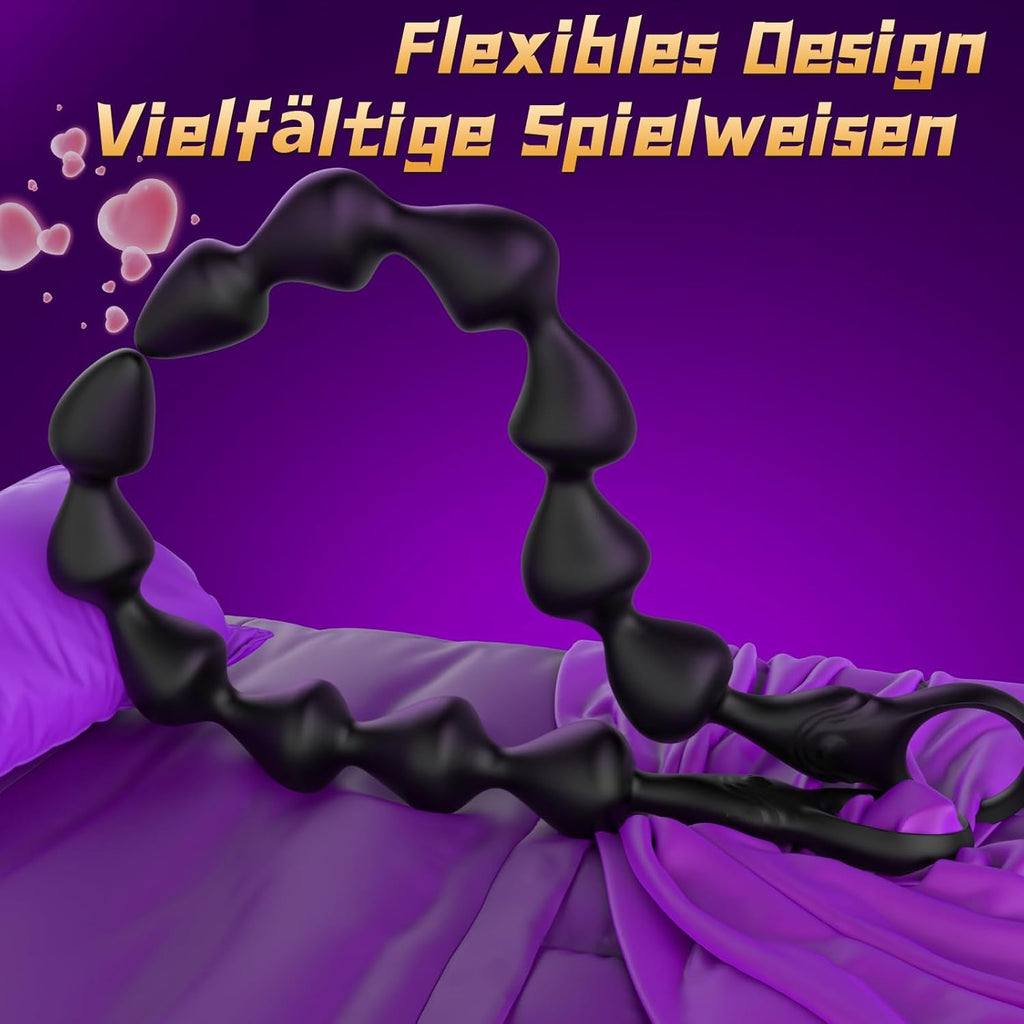 Flüssigsilikon Analplug Analkugeln mit 10 Vibrationsmodi Anal Dildo & Analvibratoren für Männer und Frauen 36cm Sex Spielzeug für die Paare BDSM Dildo Anal Beads Prostata Stimulation Männer