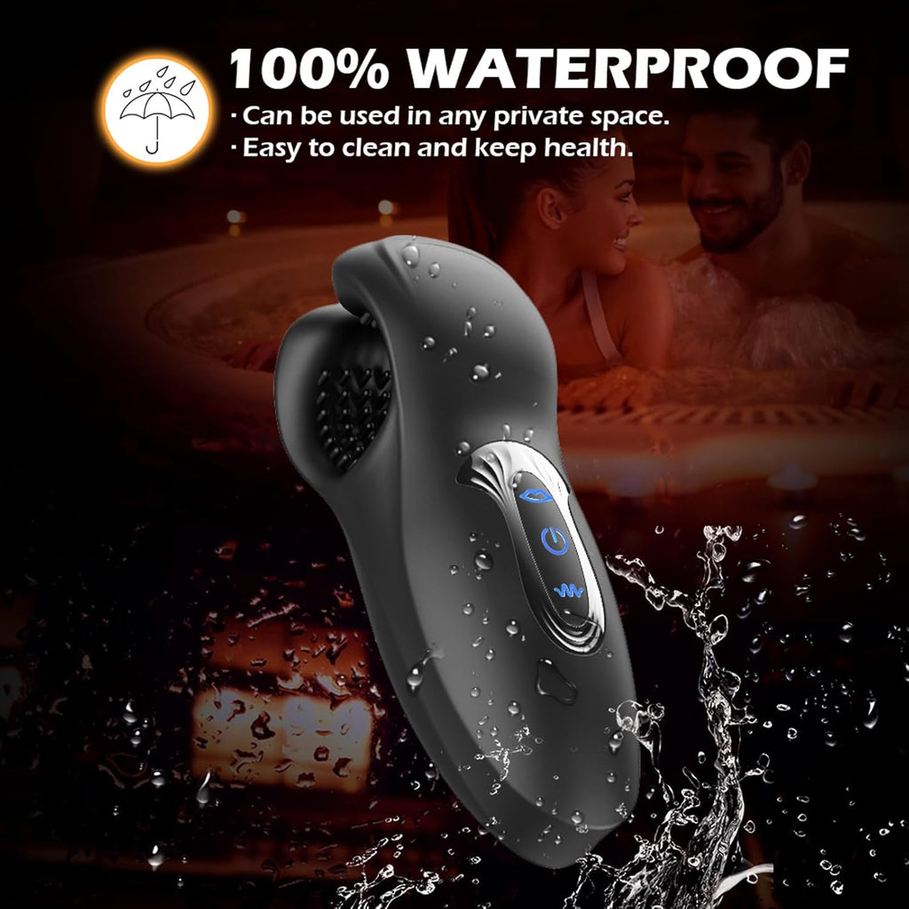 Zusammendrückbarer männlicher Masturbator-Penis-Vibrator-Trainer mit 10 Vibrationen 10 Beißmodi Silikon-Penismassagegerät Stroker, männlicher Vibrator verlängert die Ausdauer Sex Spielzeug