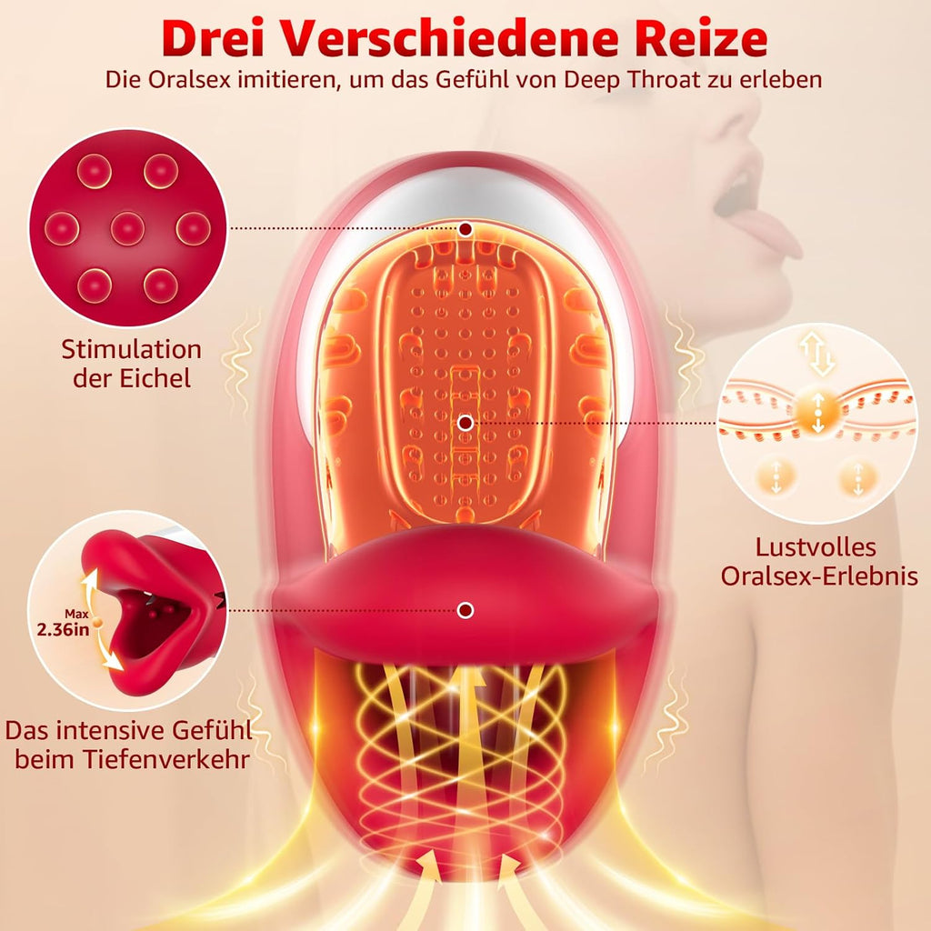 10 Peristaltikmodi und Vibrationsfunktion mit 3 Motoren, Sex Spielzeug für die Männer Vibratorensets,Masturbatoren 360° Penis Stimulator Sex Toys
