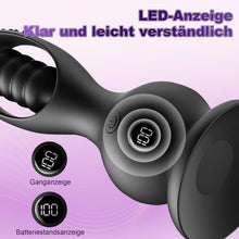 Load image into Gallery viewer, Kabelloser Vibrations Analplug Prostata Massager für Männer mit Fernbedienung 10 Vibrationsmodi Kugel Design IPX6 Wasserdicht Magnetisches Laden Medizinisches Silikon Leise Schwar