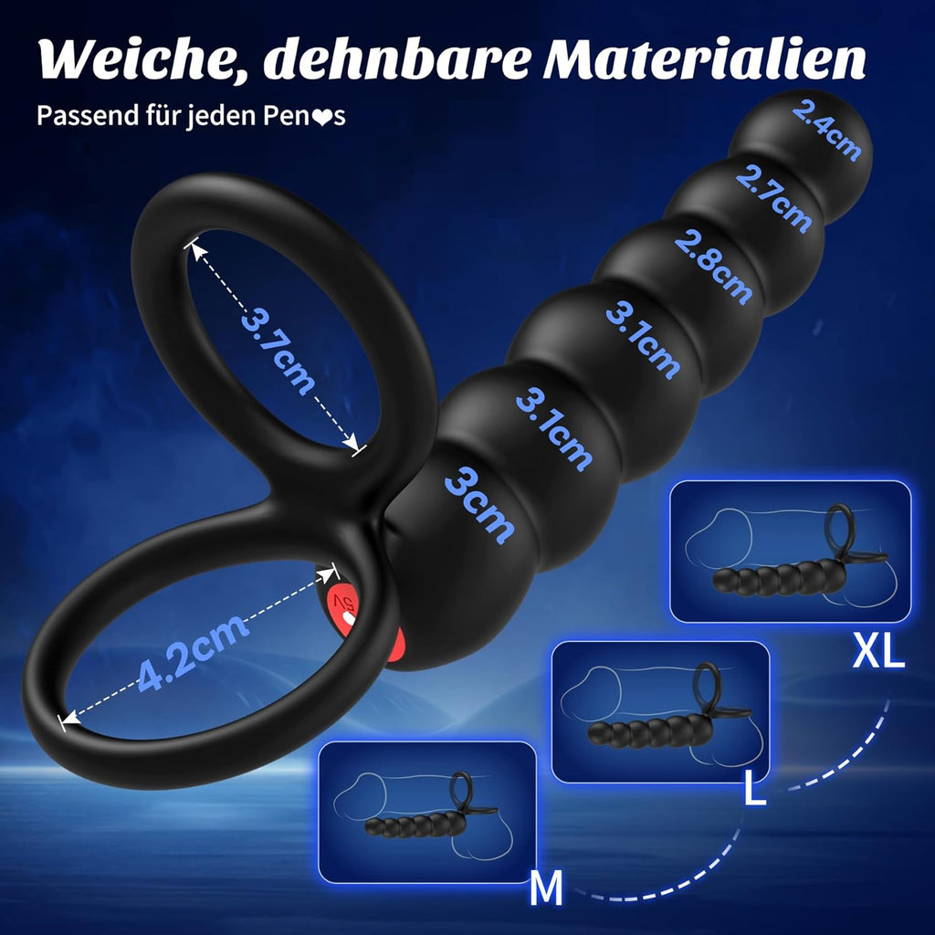 Sex Spielzeug für die Paare Anal Vibrator, Doppel Penetrations Dildo Penies Ring für Sex Sexspielzeug Männer, Penisring Analvibratoren Mann Prostata Stimulation, Paarvibrator für Paare Sex Toys Extrem