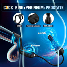 Load image into Gallery viewer, Prostata Vibrator Stimulator mit Stoßfunktion, 10 Vibrationsmodi Extrem Silikon und Doppel Penisring, Penis Vibrator mit Fernbedienung Sex Spielzeug Anal Dildo Analplug Analvibratoren für Mann