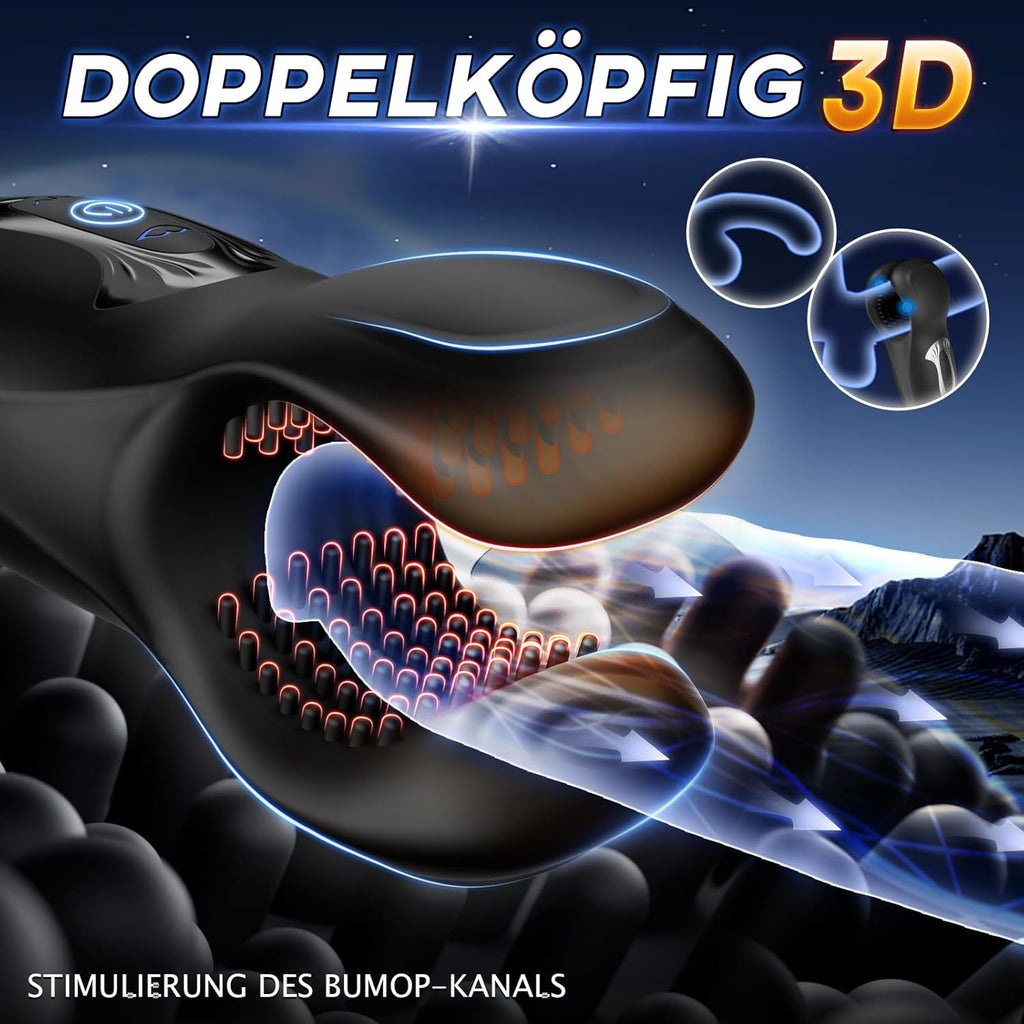 Masturbieren für Männer Masturbator Penis Trainer mit 10 Beißfunktion Sex Spielzeug für die Männer Handheld Penis Vibrator Masturbatoren mit 3D-Weichpartikel 10 Vibrationsmodi Männer Mastorbator