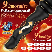Load image into Gallery viewer, Wriggelnder Vibrator, realistischer Dildo, vibrierender Analplug, mit 9 Modi für Wellen und Vibration, G-Punkt und Prostata-Stimulator, mit Fernbedienung und Saugnapf, Unisex-Sexspielzeug