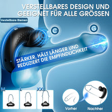 Load image into Gallery viewer, Verstellbarer Penisring Vibrator Sex Spielzeug für die Männer - Silikon Cockring Penis Ring Sex Toyset für Man Erektion mit 10 Vibrationsmodi, App Perlen-Hodenring Erotisches Sexspielzeug für Paare