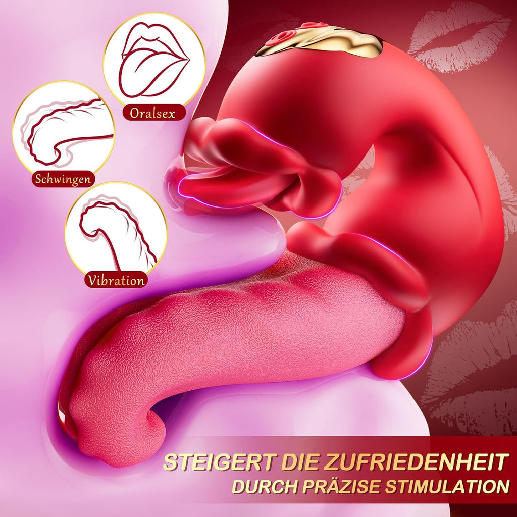 Vibration für frauen Zunge Vibrator, Sex Spielzeug für die Frau 3 in 1 Vibratorensets für frauen klitoris mit 10 Swing Modus sex toys，Sexspielzeug für frauen solo Vibratoren Sex toyset für woman