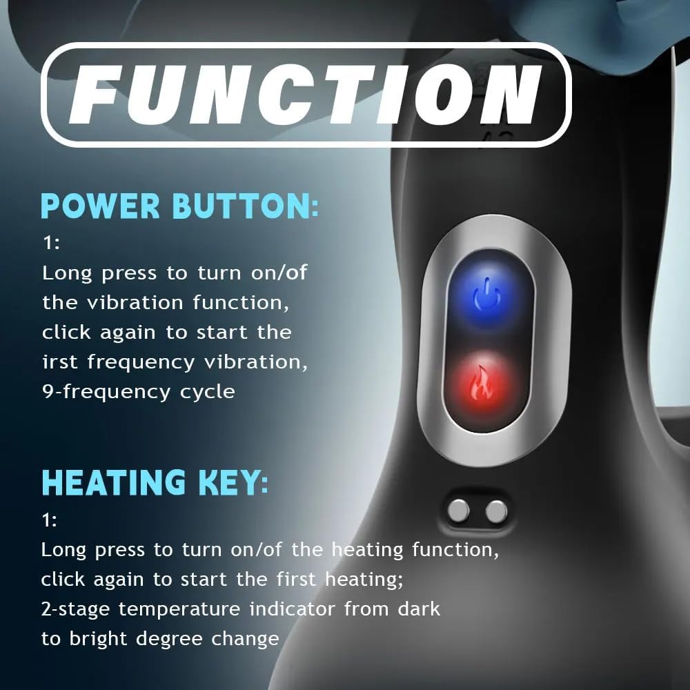 360° Hoden Vollabdeckungsstimulator Penistrainer Cock Ring mit 9 Vibrations & Heizmodi