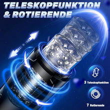 Load image into Gallery viewer, Pangpangmi Elektrischer Masturbator Masturbieren für Männer, Sex Spielzeug für die Männer mit 7 Modi Teleskopfunktion und Rotierende, Masturbatoren Taschenmuschi Penis Sexspielzeug, Schwarz