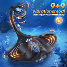 Load image into Gallery viewer, Analvibratoren Prostata Stimulation Männer, Sitzen und Reiten Anal Plug Sex Spielzeug für die Männer mit 9+9 Vibrationsmodi, Doppelmotoren Vibratorensets Analplug für Männer Analkugeln, App-Steuerung