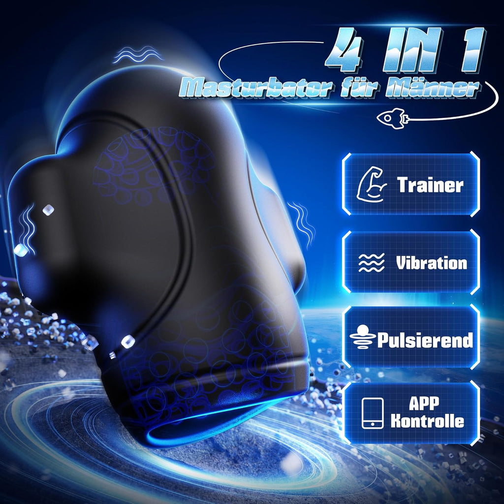 Tauara Masturbating for Men, Egg Masturbators, 4-in-1 Sex Toy for Men, Vibrator Trainer with 10 Vibrations, App Masturbator Glans Stimulator Vibrator Sets for Men Sex Toy