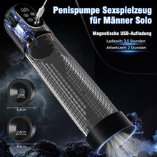 Load image into Gallery viewer, Penispumpe für Penisvergrößerung Sex Spielzeug für die Männer, Elektrische Penis Vakuumpumpe mit Taschenmuschi 4 + 3 Saugstufen, IPX7 100% Wasserdicht Erektion Masturbator mit 2 Silikonhülsen