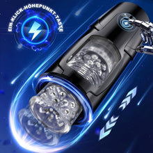 Load image into Gallery viewer, Pangpangmi Elektrischer Masturbator Masturbieren für Männer, Sex Spielzeug für die Männer mit 7 Modi Teleskopfunktion und Rotierende, Masturbatoren Taschenmuschi Penis Sexspielzeug, Schwarz