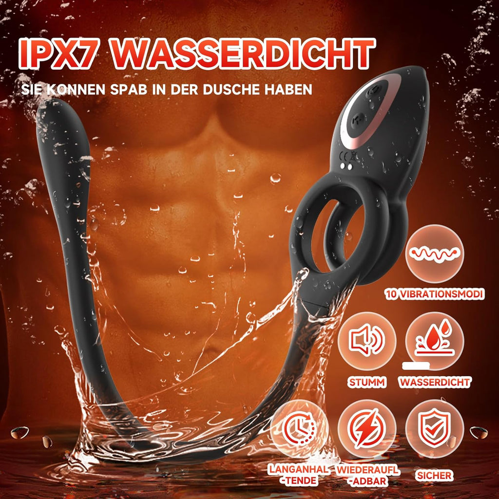 Eieffncie Penisring Sex spielzeug für Paare Extrem Sex,Dual Penis Ring Erotik Sex Spielzeug für die Männer,Sexspielzeug für Klitoris 10 Vibrationsmodi,Prostata Stimulation Männer mit Fernbedienung