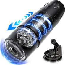Load image into Gallery viewer, Pangpangmi Elektrischer Masturbator Masturbieren für Männer, Sex Spielzeug für die Männer mit 7 Modi Teleskopfunktion und Rotierende, Masturbatoren Taschenmuschi Penis Sexspielzeug, Schwarz