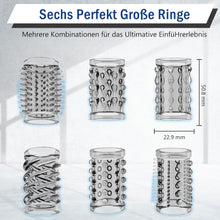 Load image into Gallery viewer, Penismanschetten, 6er Pack Penis Sleeve Fallinsexy Transparente Wiederverwendbare Penishülle für Penisvergrößerung Sexspielzeug für Männer, Penis Sleeve Erbessern Ausdauer &amp;Sensibilität