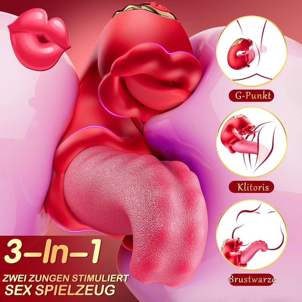 Vibration für frauen Zunge Vibrator, Sex Spielzeug für die Frau 3 in 1 Vibratorensets für frauen klitoris mit 10 Swing Modus sex toys，Sexspielzeug für frauen solo Vibratoren Sex toyset für woman