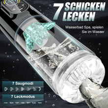 Load image into Gallery viewer, Elektrischer Masturbator Sex Spielzeug für die Männer，Masturbieren für Männer Handfrei mit 7 Modi Saugen &amp; Vibrieren &amp; Schieben &amp; Rotieren und Lecken，Taschenmuschi Realistisch Masturbatoren