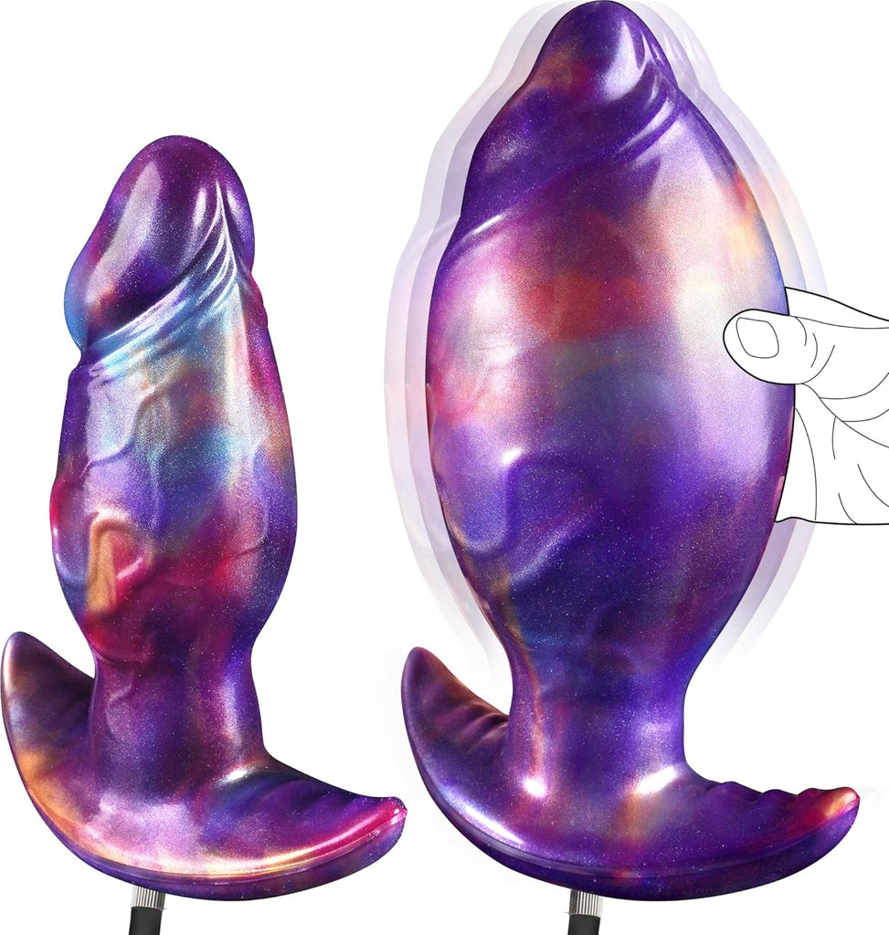 Aufblasbar Analplug Anal Dildo Butt Plug mit Pumpe BDSM Extrem Inflatable Anal Plug Analdildo Analtoy Analdehner Monster Dildo XXL Silikon Groß Dick für Männer Frauen