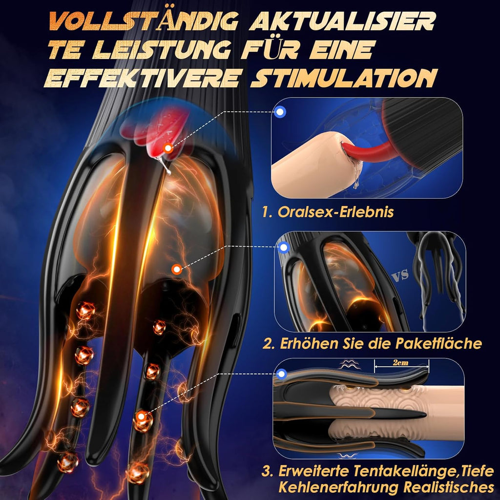 Masturbieren für Männer Penis Eichel Stimulator, Sex Spielzeug für die Männer Zunge Oralsex Masturbator 10 Modi, Vibratorensets Sexspielzeug für Männer Solo Paare Masturbatoren Taschenmuschi