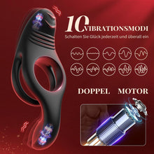 Load image into Gallery viewer, Penisring Vibrator Spielzeug für die Paare Klitoris, Penis Ring Erotisches Sex Spielzeug für Paare Extrem Sex 10 Vibrationsmodi, Penisringe Sex Spielzeug für die Männer Solo Dual Cockring Massagegerät