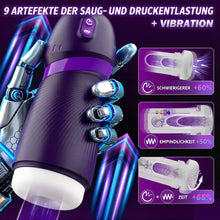 Load image into Gallery viewer, ultrarealistische Vaginette mit 9 Vibrations- und Saugmodi, freihändiger Masturbator für Männer, Sexspielzeug mit App-Steuerung, 3D-Vibration